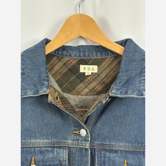 Boho Denim Jacket – Relaxed Fit with Knit Sweater Sleeves - Picture 7 of 9